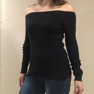 Black off the shoulder sweater